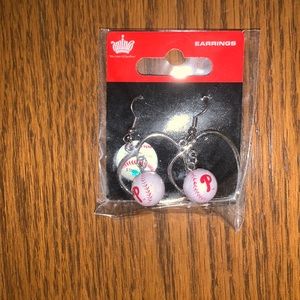 Philadelphia Phillies heart hoop earrings